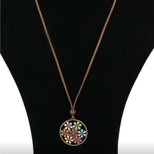 Boho flower necklace #2154